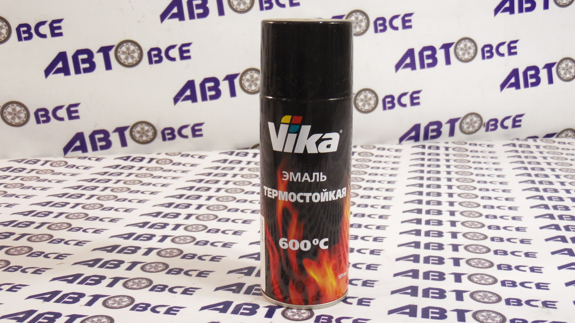 Аэрозоль (краска в баллонах) эмаль термостойкая черная (520мл) VIKA 